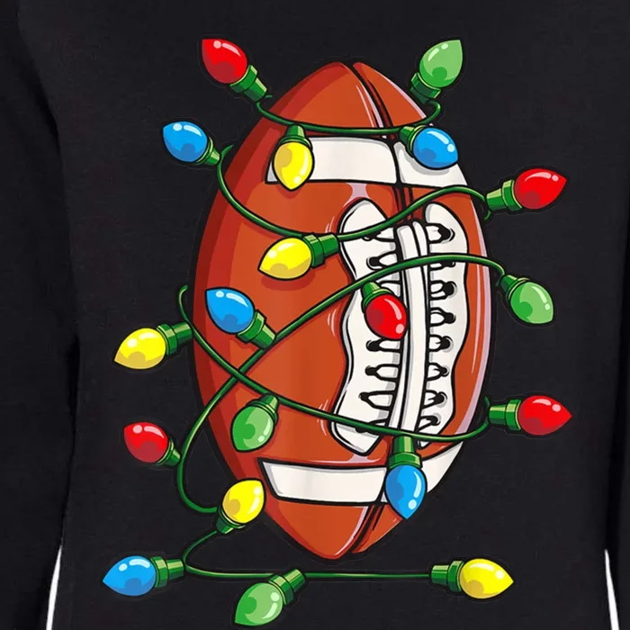 Christmas Football Xmas Lights Funny Sport Gift Womens California Wash Sweatshirt