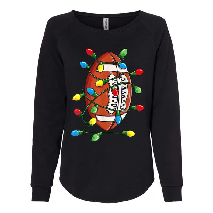 Christmas Football Xmas Lights Funny Sport Gift Womens California Wash Sweatshirt