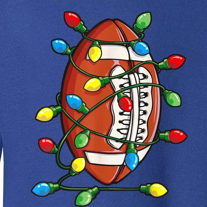 Christmas Football Xmas Lights Funny Sport Gift Toddler Sweatshirt