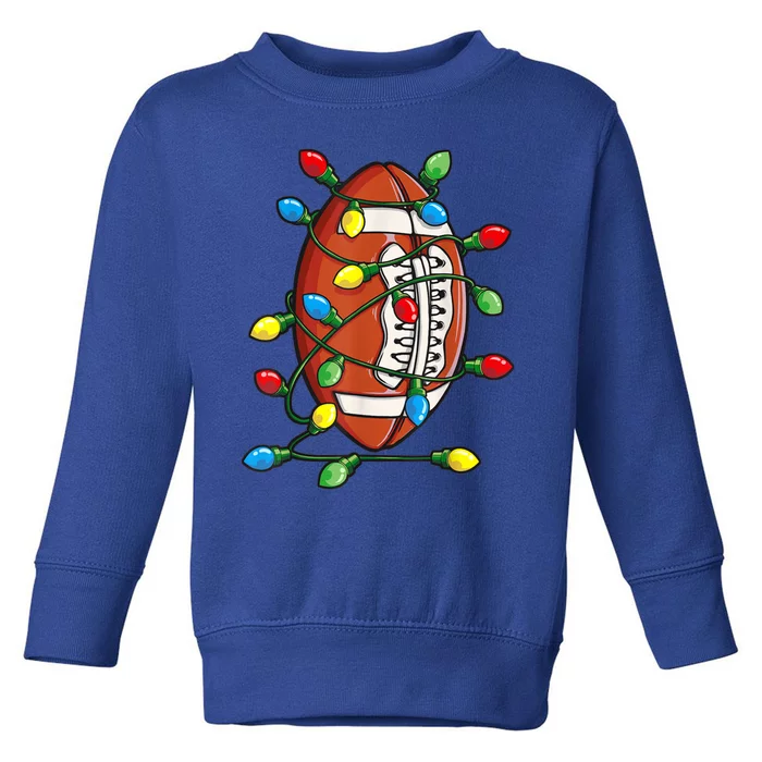 Christmas Football Xmas Lights Funny Sport Gift Toddler Sweatshirt