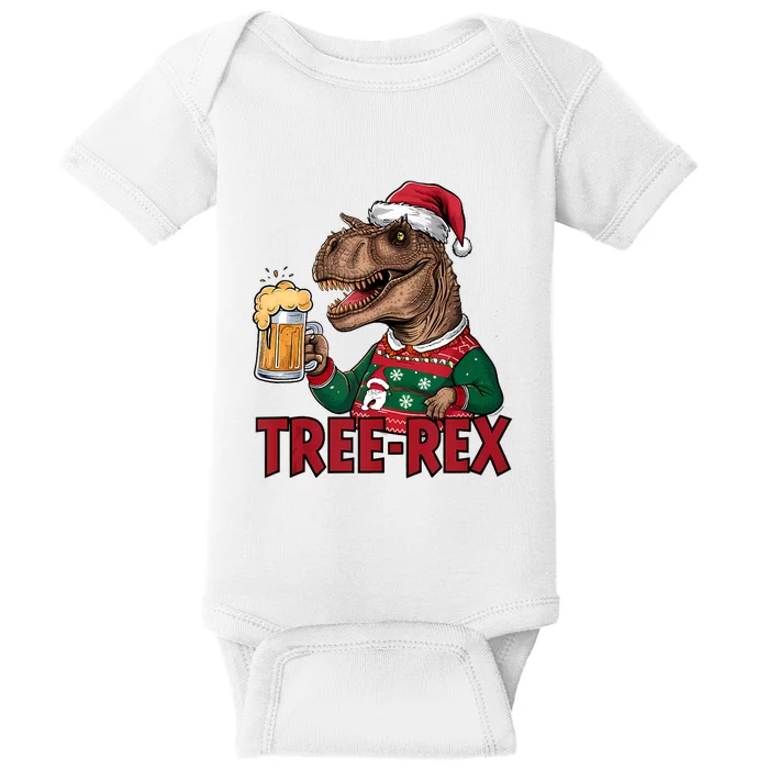 Christmas Family Xmas Ugly Outfit Merry Beer Dinosaur Trex Tank Top Baby Bodysuit