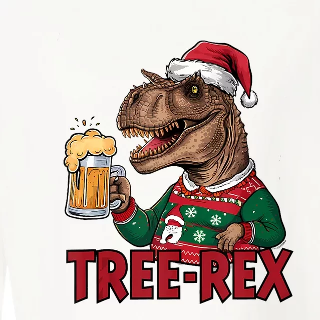 Christmas Family Xmas Ugly Outfit Merry Beer Dinosaur Trex Tank Top Cropped Pullover Crew