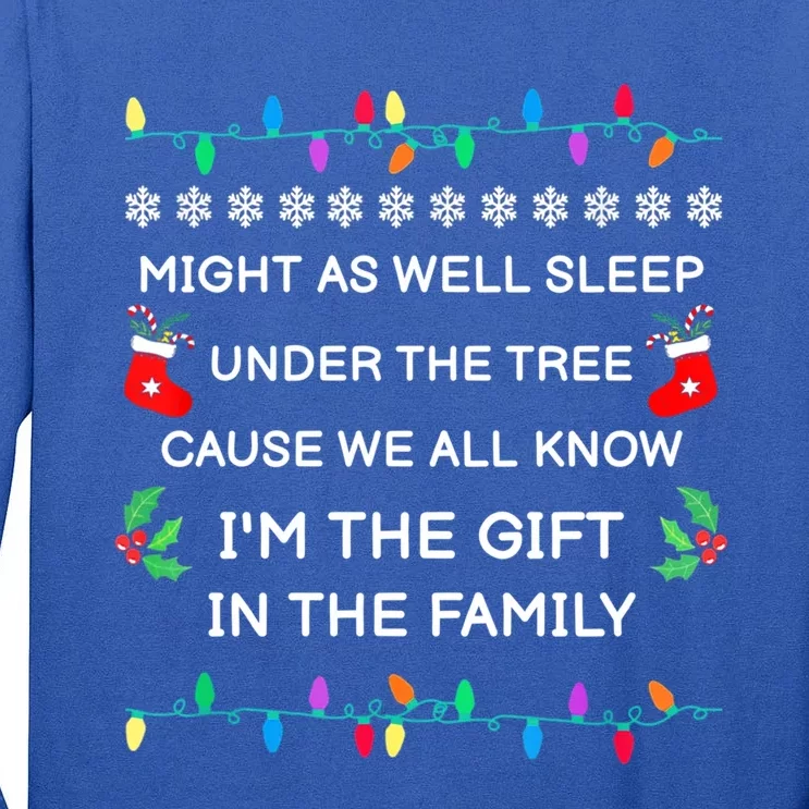 Christmas Family Xmas Pajamas Gonna Go Lay Under The Tree Gift Tall Long Sleeve T-Shirt