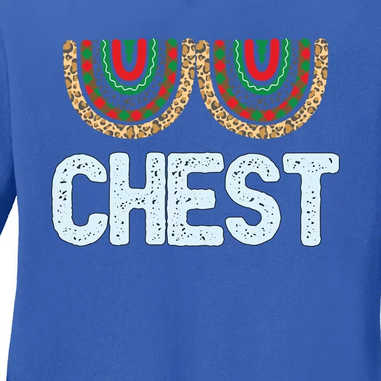 Chest Funny Xmas Chestnuts Matching Couples Christmas Nuts Funny Gift Ladies Long Sleeve Shirt