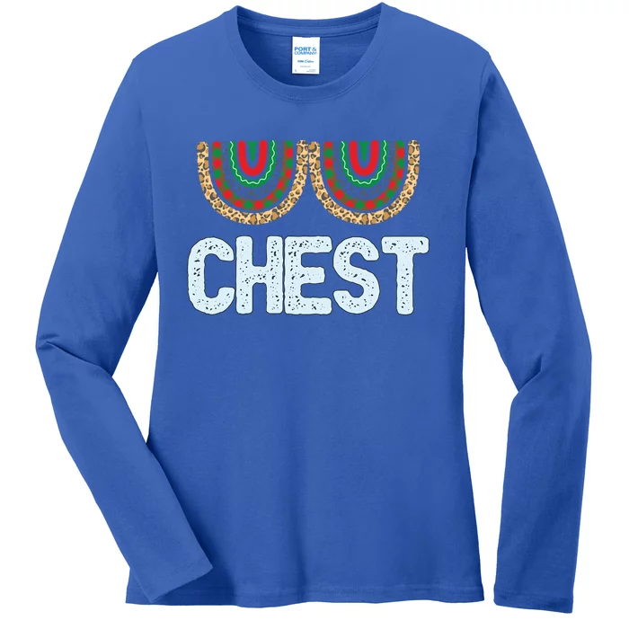 Chest Funny Xmas Chestnuts Matching Couples Christmas Nuts Funny Gift Ladies Long Sleeve Shirt