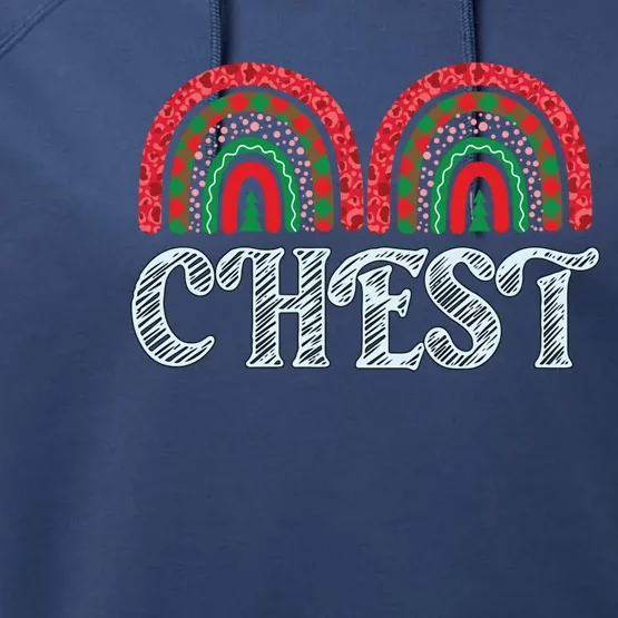 Chest Funny Xmas Chestnuts Matching Couples Christmas Nuts Cool Gift Performance Fleece Hoodie