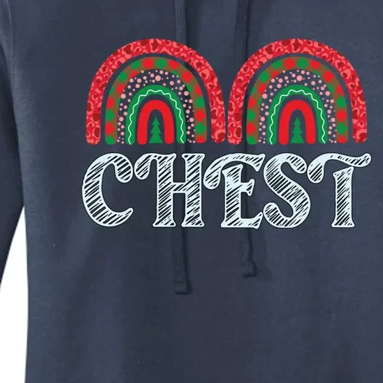 Chest Funny Xmas Chestnuts Matching Couples Christmas Nuts Cool Gift Women's Pullover Hoodie