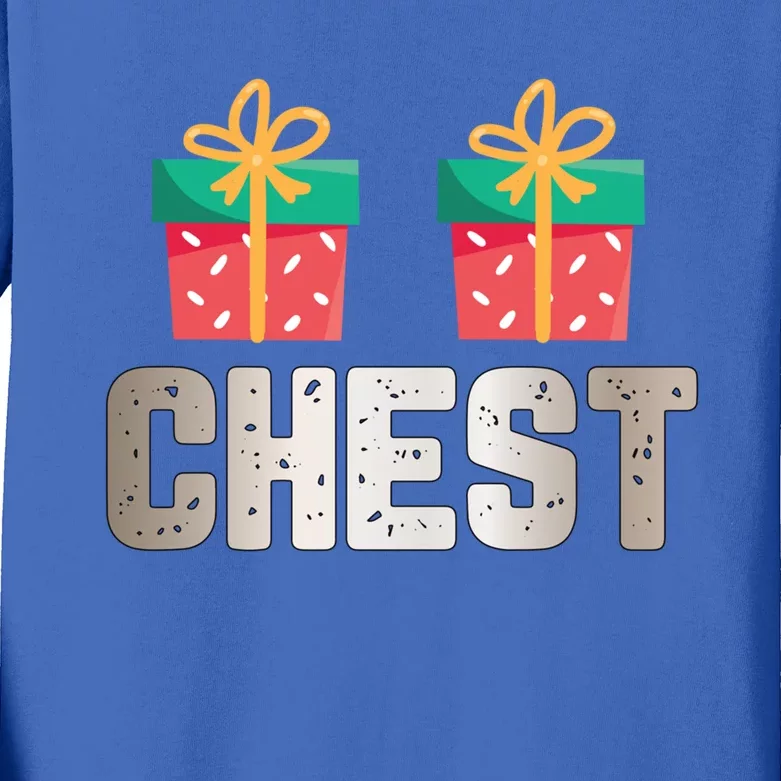 Chest Funny Xmas Chestnuts Matching Couples Christmas Nuts Great Gift Kids Long Sleeve Shirt