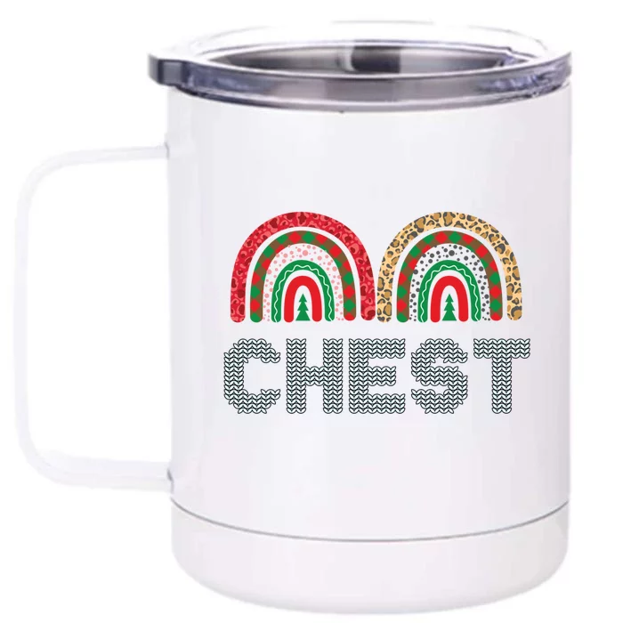 Chest Funny Xmas Chestnuts Matching Couples Christmas Nuts Meaningful Gift Front & Back 12oz Stainless Steel Tumbler Cup