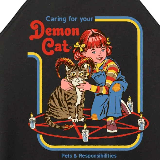 Caring For Your Demon Cat Women’s Perfect Tri Rocker Tank