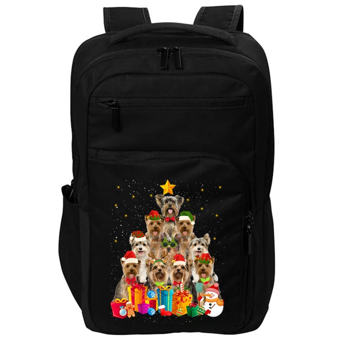 Christmas Funny Yorkshire Terrier Dog Tree Xmas Dog Lover Great Gift Impact Tech Backpack