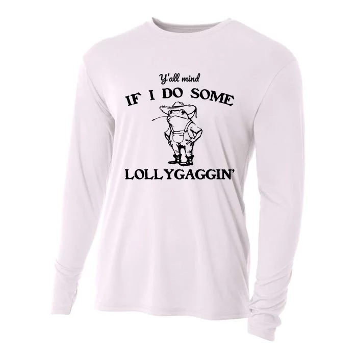 Cowboy Frog YAll Mind If I Do Some Lollygaggin Cooling Performance Long Sleeve Crew