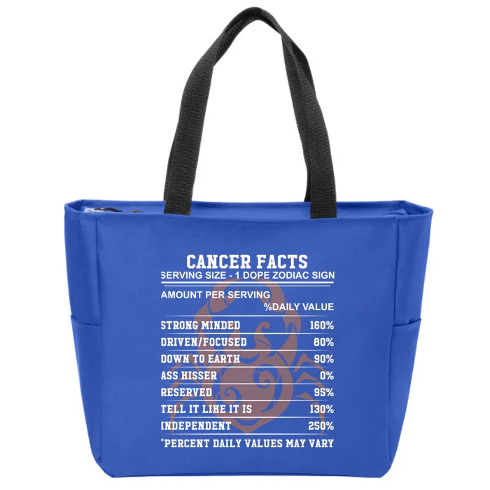 Cancer Facts Zodiac Sign Horoscope Birthday Vintage Gift Zip Tote Bag