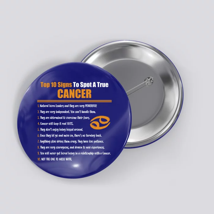 Cancer Facts Zodiac Sign Gift Great Gift Button