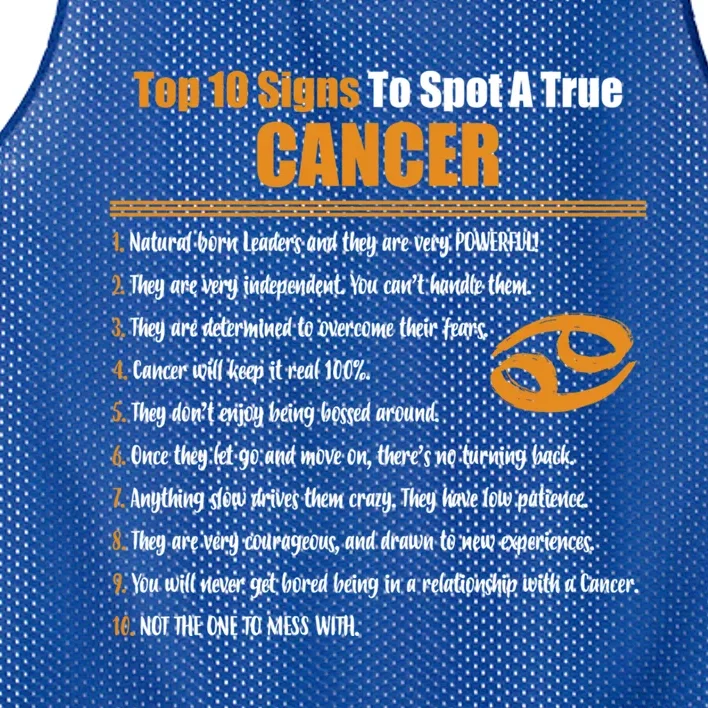 Cancer Facts Zodiac Sign Gift Great Gift Mesh Reversible Basketball Jersey Tank