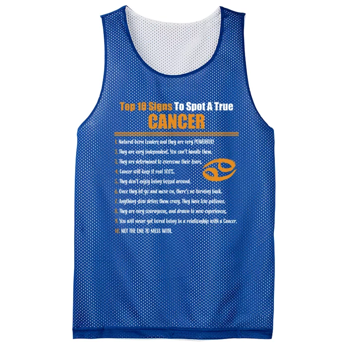 Cancer Facts Zodiac Sign Gift Great Gift Mesh Reversible Basketball Jersey Tank