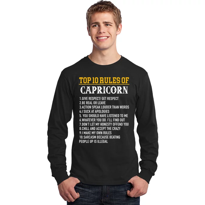 Capricorn Facts Zodiac Funny Capricorn Birthday Gift Long Sleeve Shirt