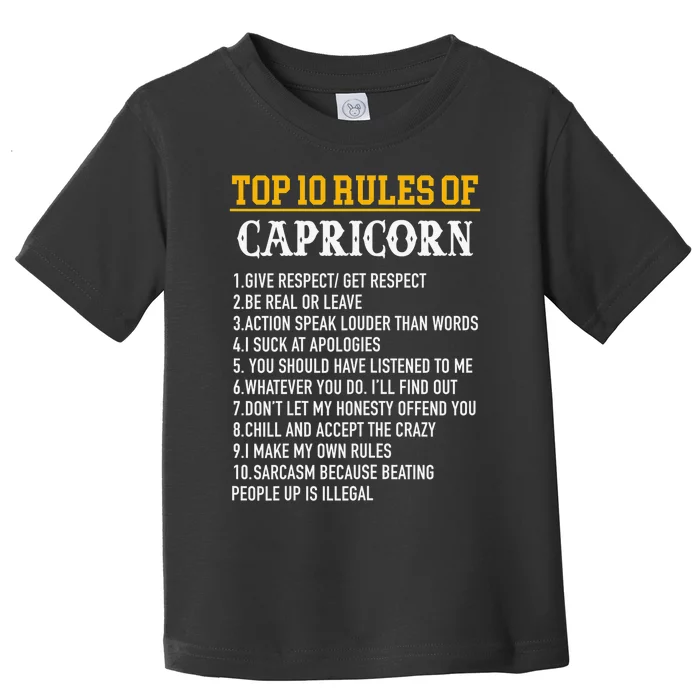 Capricorn Facts Zodiac Funny Capricorn Birthday Gift Toddler T-Shirt