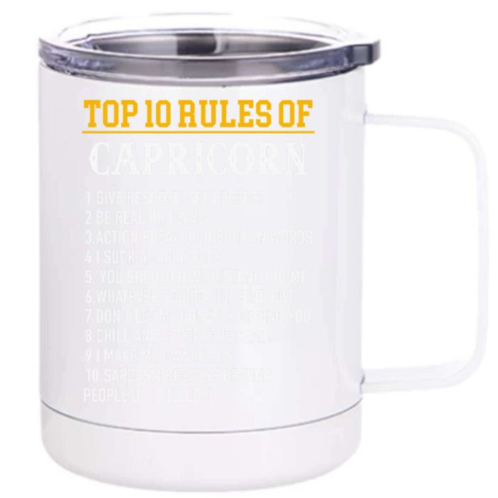 Capricorn Facts Zodiac Funny Capricorn Birthday Gift Front & Back 12oz Stainless Steel Tumbler Cup