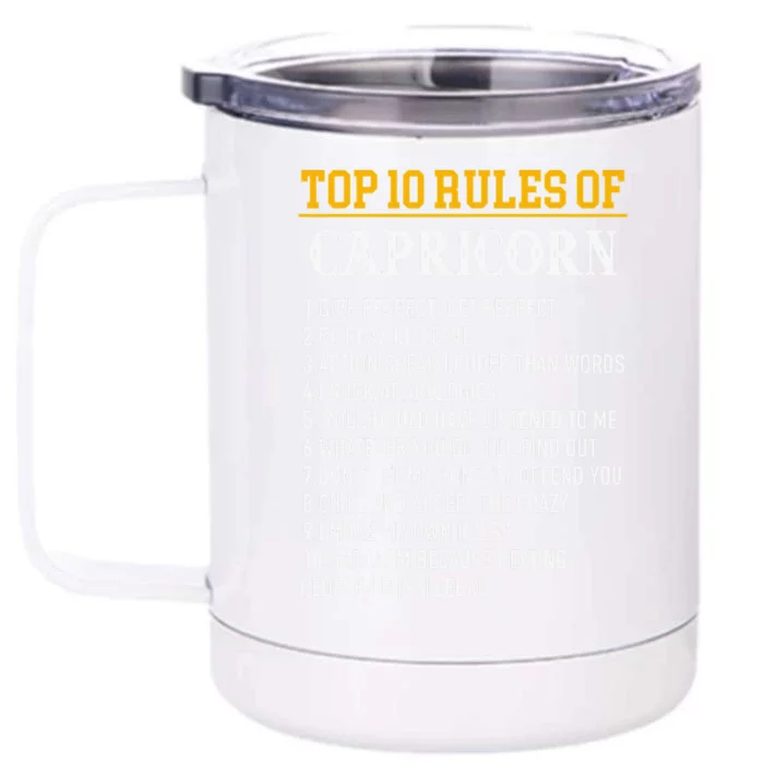 Capricorn Facts Zodiac Funny Capricorn Birthday Gift Front & Back 12oz Stainless Steel Tumbler Cup