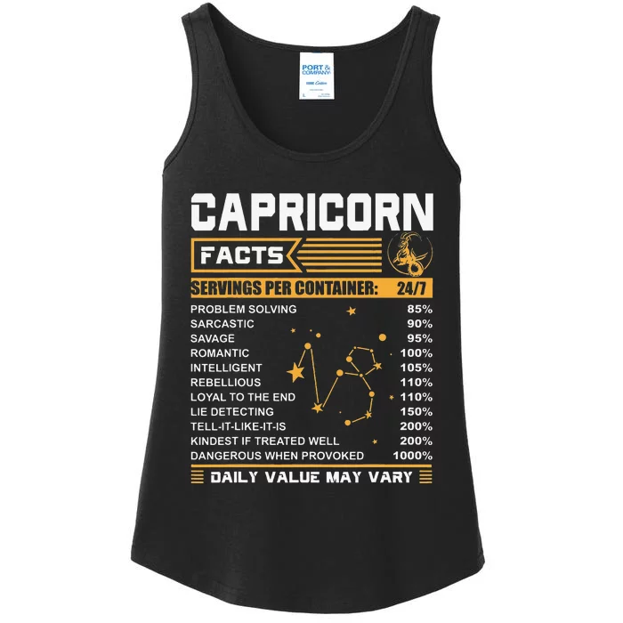 Capricorn Facts Zodiac Funny Capricorn Birthday Gift Ladies Essential Tank