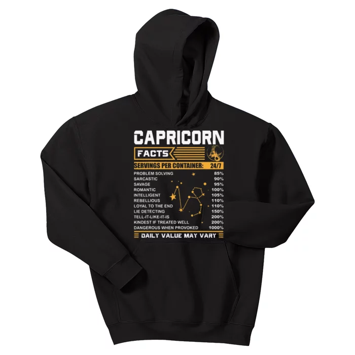 Capricorn Facts Zodiac Funny Capricorn Birthday Gift Kids Hoodie