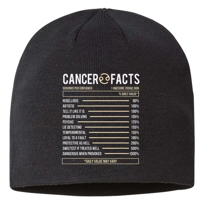 Cancer Facts Zodiac Sign Birthday Horoscope Astrology 8 1/2in Sustainable Knit Beanie