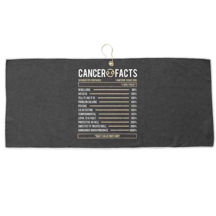 Cancer Facts Zodiac Sign Birthday Horoscope Astrology Large Microfiber Waffle Golf Towel