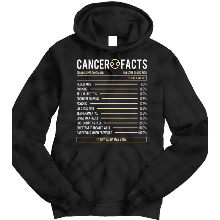 Cancer Facts Zodiac Sign Birthday Horoscope Astrology Tie Dye Hoodie