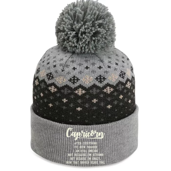 Capricorn Facts Zodiac Funny Capricorn Birthday Gift The Baniff Cuffed Pom Beanie