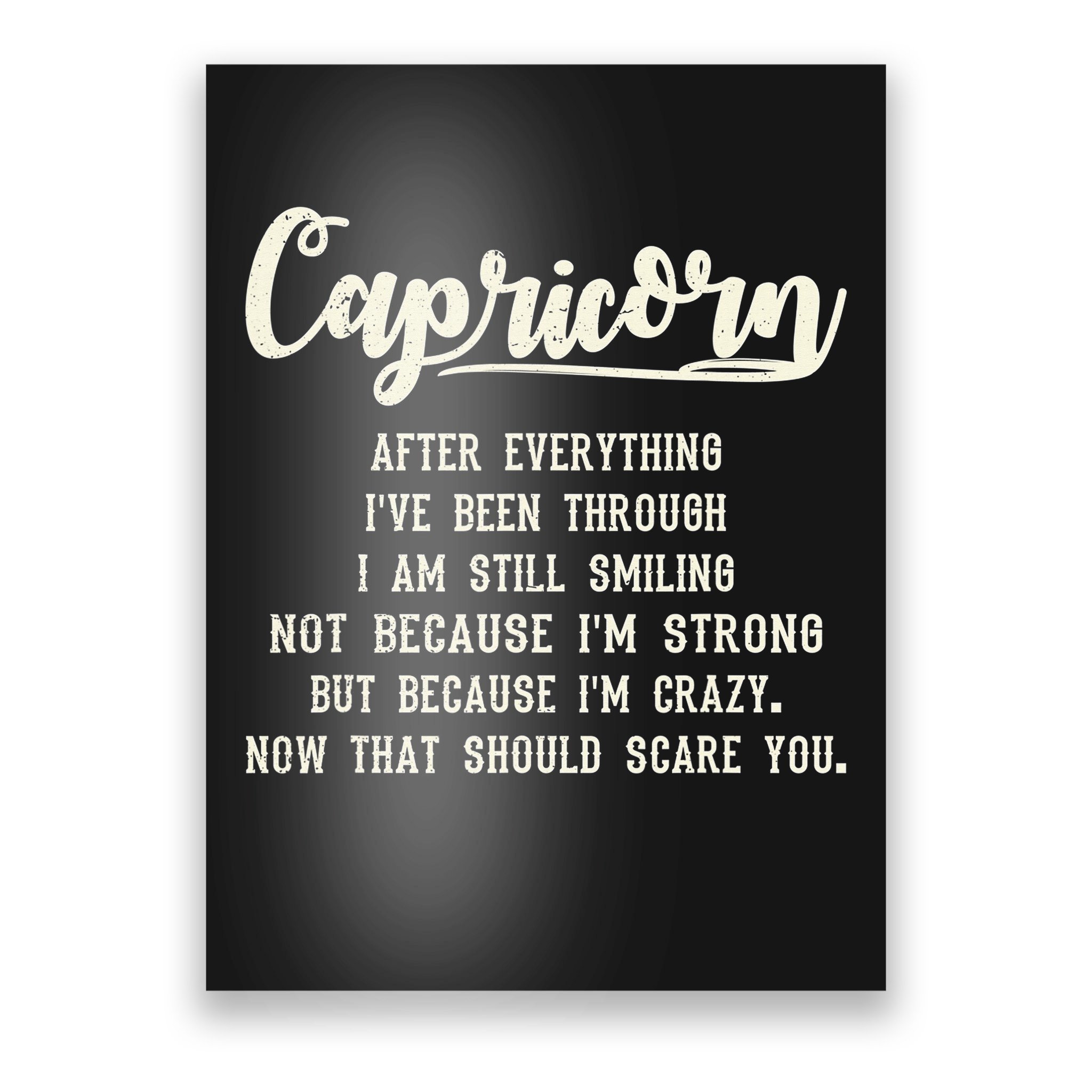 Capricorn Facts Zodiac Funny Capricorn Birthday Gift Poster