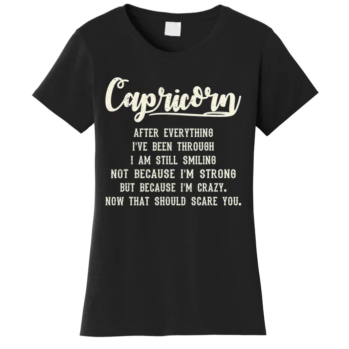 Capricorn Facts Zodiac Funny Capricorn Birthday Gift Women's T-Shirt