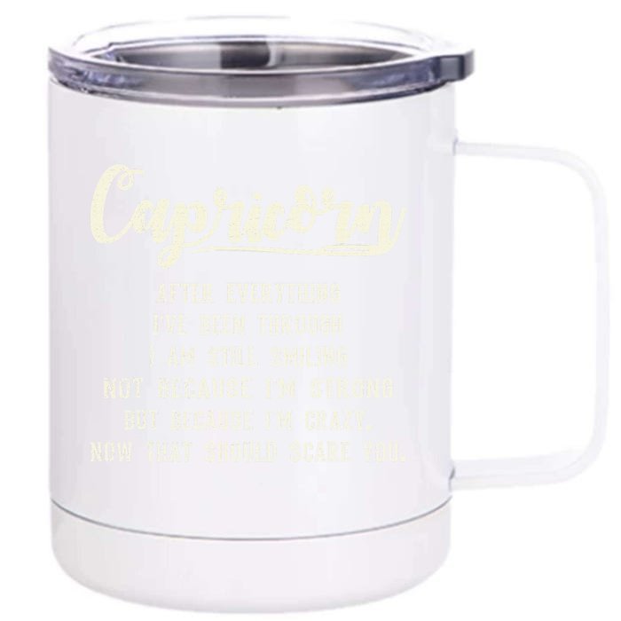 Capricorn Facts Zodiac Funny Capricorn Birthday Gift Front & Back 12oz Stainless Steel Tumbler Cup