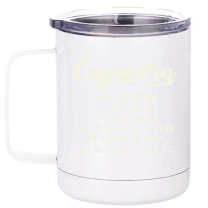 Capricorn Facts Zodiac Funny Capricorn Birthday Gift Front & Back 12oz Stainless Steel Tumbler Cup