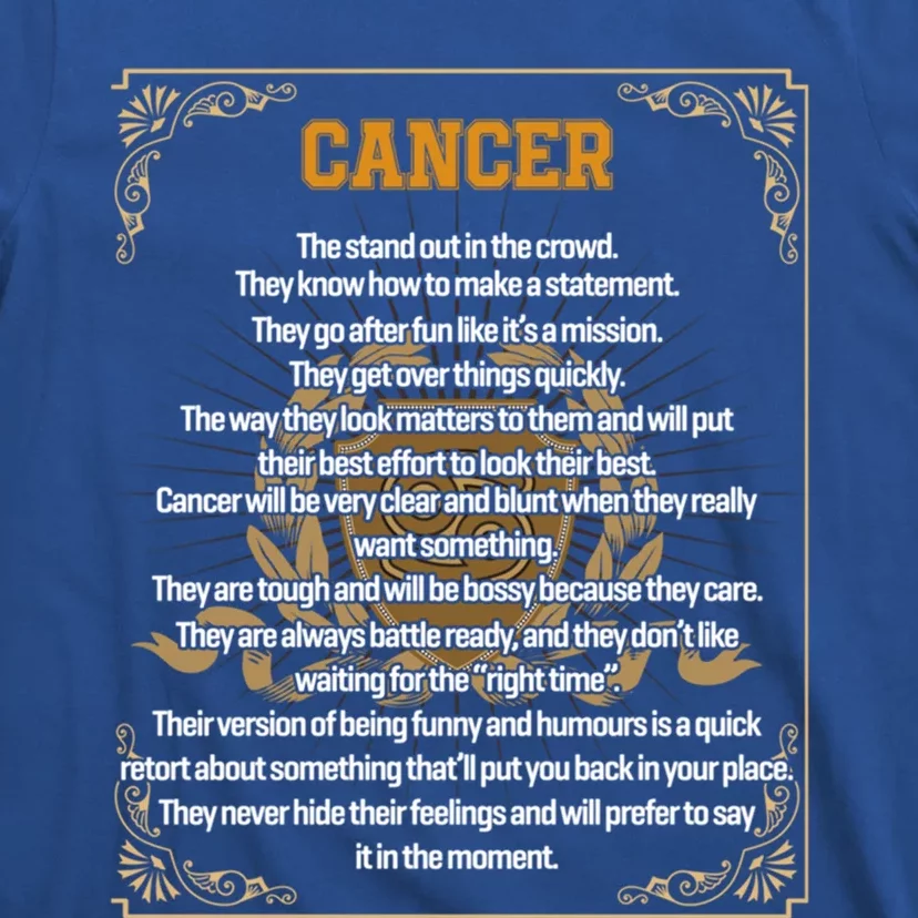 Cancer Facts Zodiac Sign Awesome Horoscope Birthday Gift T-Shirt