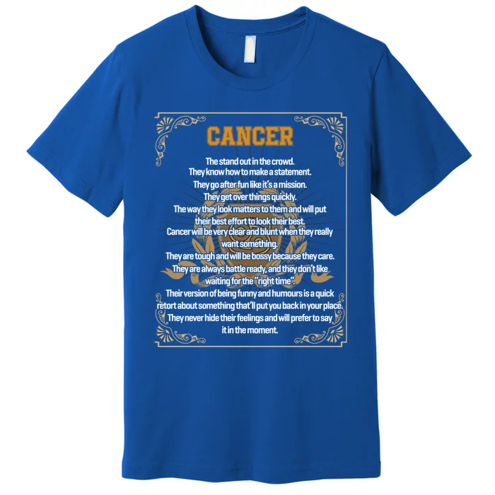 Cancer Facts Zodiac Sign Awesome Horoscope Birthday Gift Premium T-Shirt