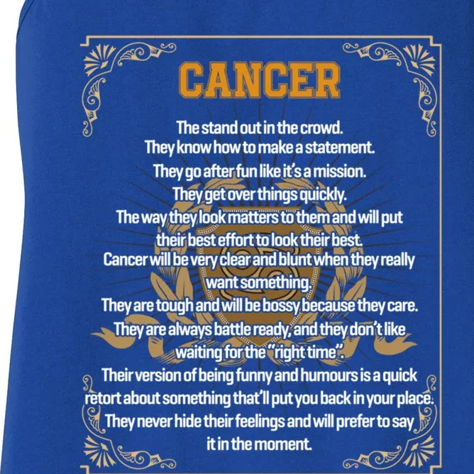 Cancer Facts Zodiac Sign Awesome Horoscope Birthday Gift Women's Racerback Tank