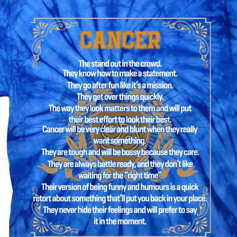 Cancer Facts Zodiac Sign Awesome Horoscope Birthday Gift Tie-Dye T-Shirt