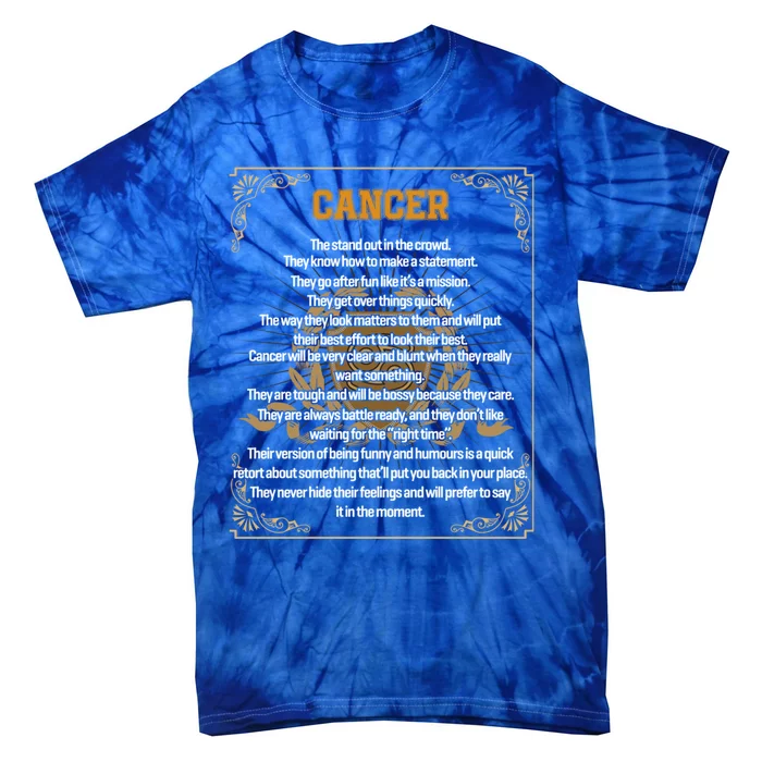 Cancer Facts Zodiac Sign Awesome Horoscope Birthday Gift Tie-Dye T-Shirt