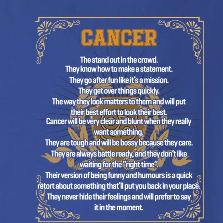 Cancer Facts Zodiac Sign Awesome Horoscope Birthday Gift Toddler Long Sleeve Shirt