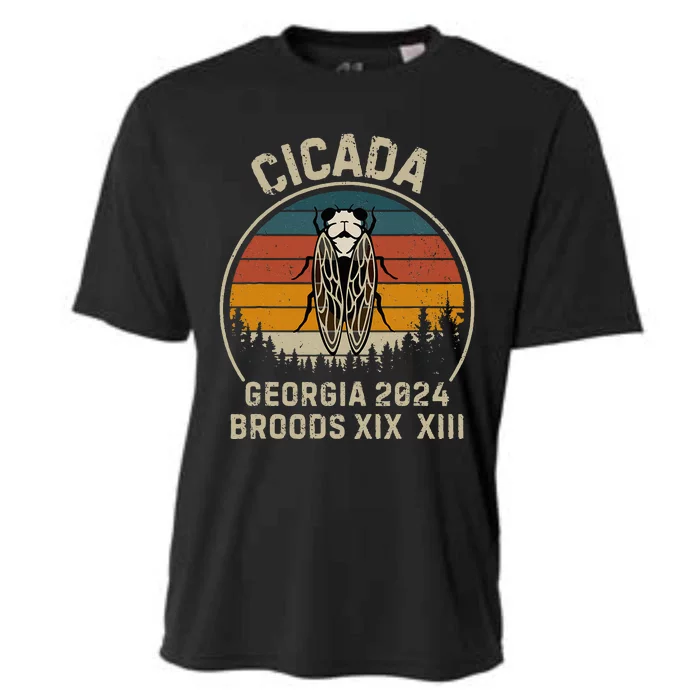 Cicada Georgia 2024 Invasion Brood Xiii And Brood Xix Cooling Performance Crew T-Shirt