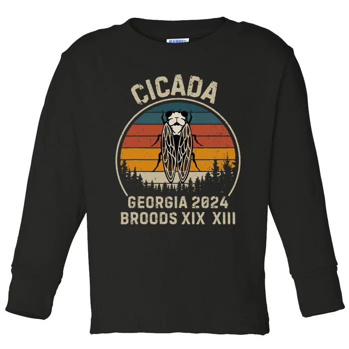 Cicada Georgia 2024 Invasion Brood Xiii And Brood Xix Toddler Long Sleeve Shirt