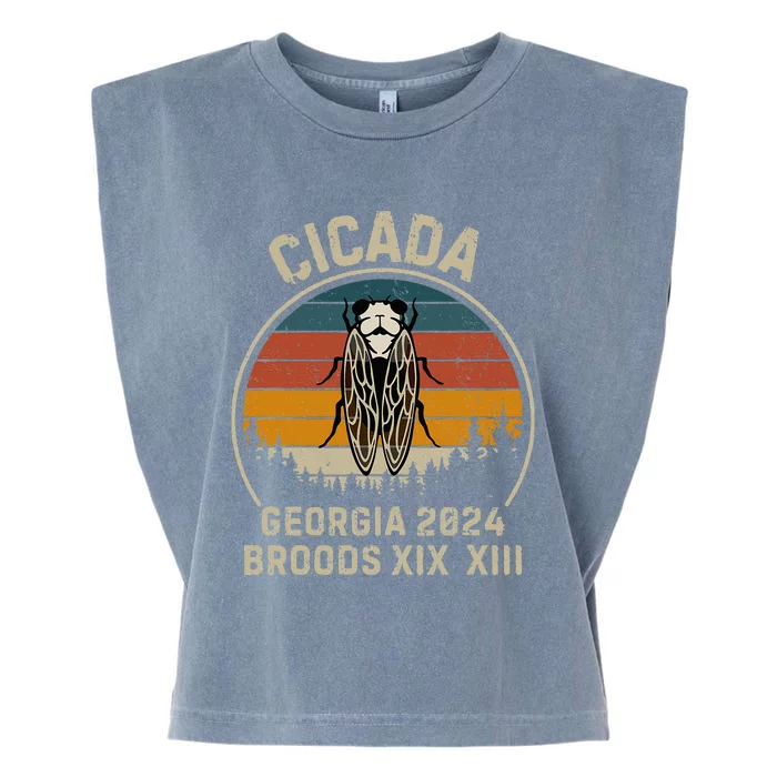 Cicada Georgia 2024 Invasion Brood Xiii And Brood Xix Garment-Dyed Women's Muscle Tee