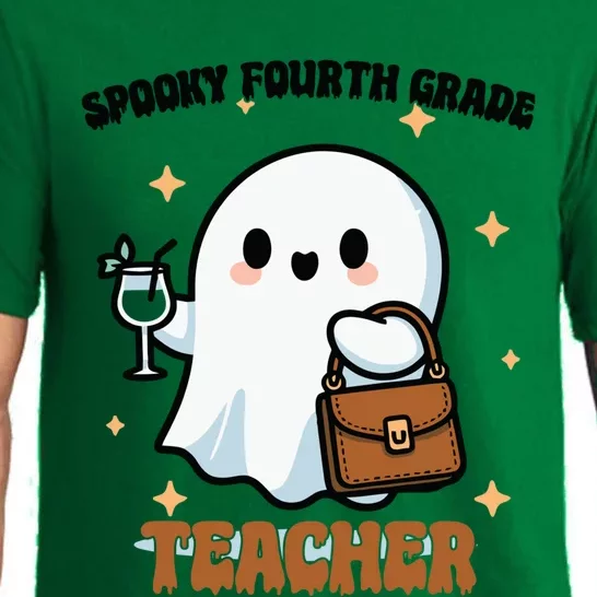 Cute Ghost 4th Grade Teacher Spooky Fourth Grade Teacher Gift Pajama Set