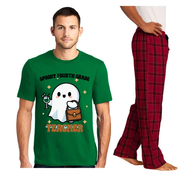 Cute Ghost 4th Grade Teacher Spooky Fourth Grade Teacher Gift Pajama Set