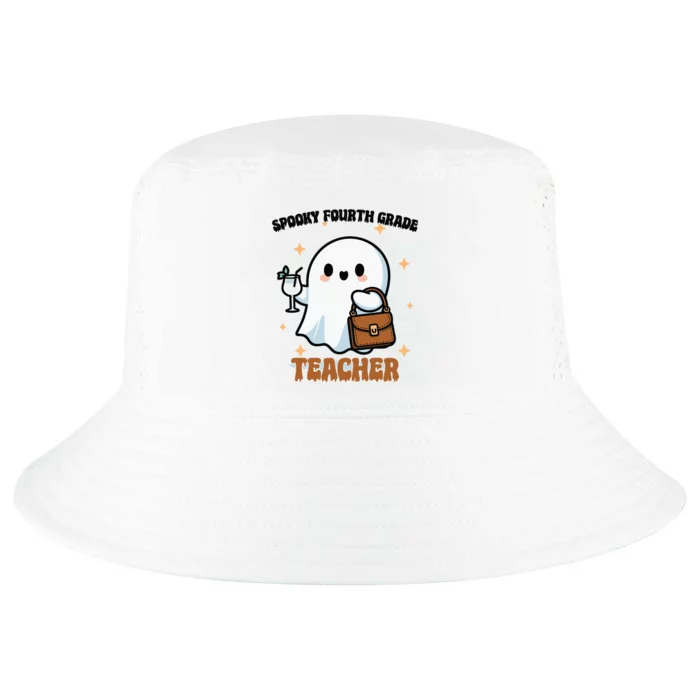 Cute Ghost 4th Grade Teacher Spooky Fourth Grade Teacher Gift Cool Comfort Performance Bucket Hat