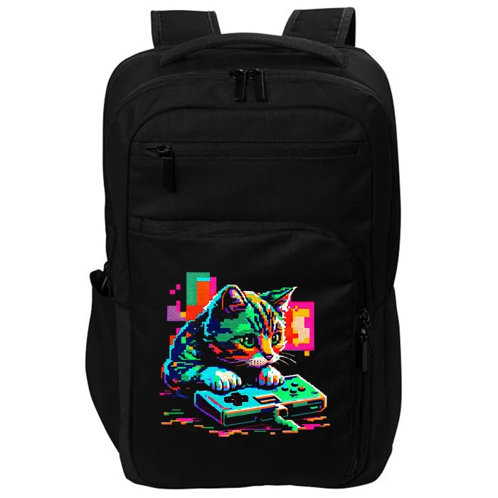 Cat Gaming 8bit Gaming Impact Tech Backpack