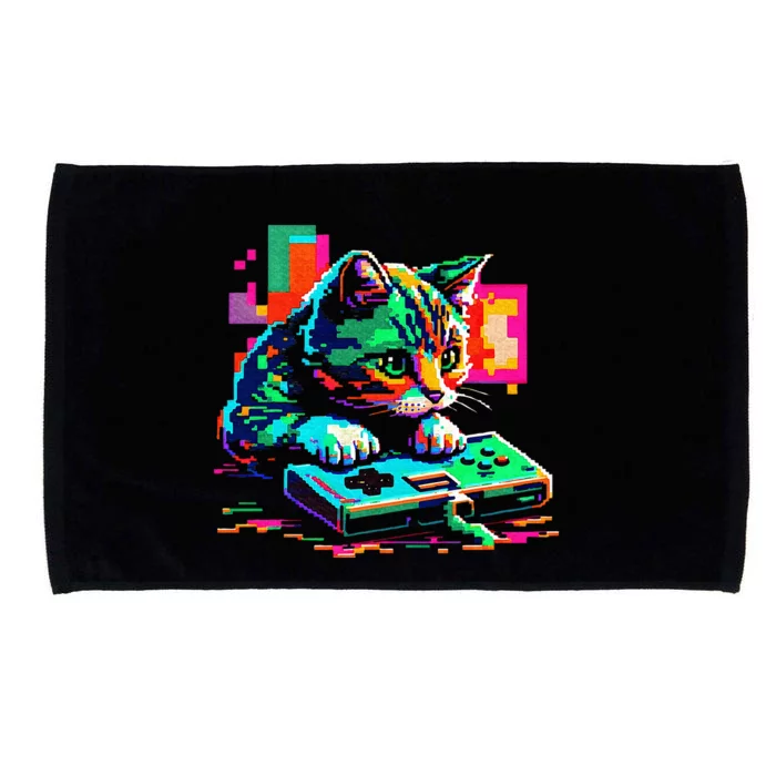 Cat Gaming 8bit Gaming Microfiber Hand Towel