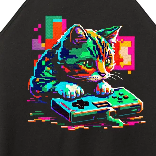 Cat Gaming 8bit Gaming Women’s Perfect Tri Rocker Tank