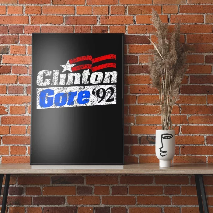 Clinton Gore 92 Presidential Campaign Vintage Retro Gift Poster